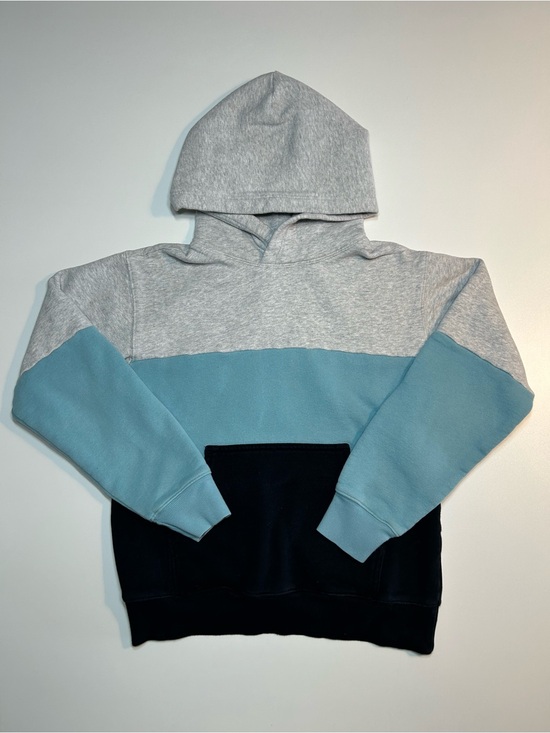 TNA Tops - Aritzia Tna Colorblock Hoodie Grey Blue Black Pullover Kangaroo Pocket